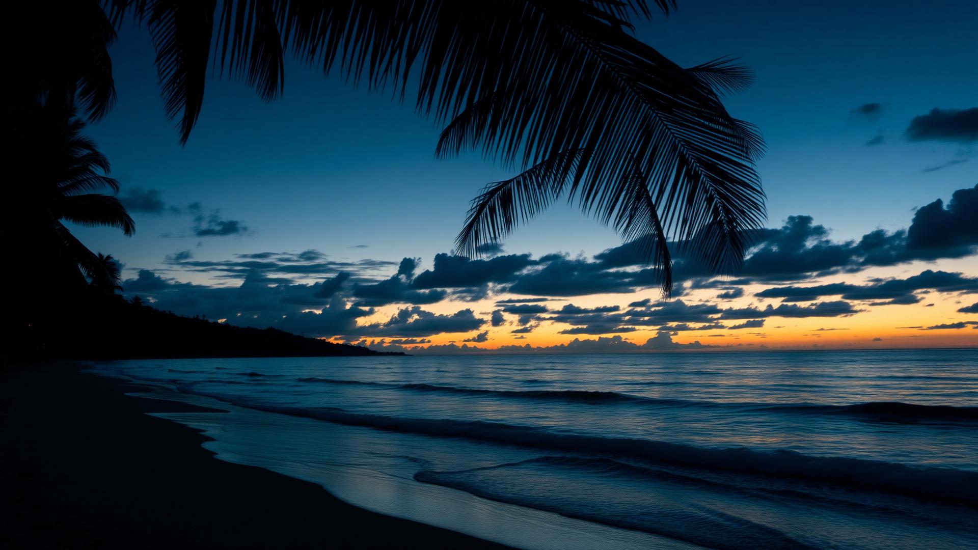 Costa de Costa Rica al atardecer
